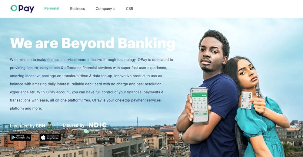 OPay main page
